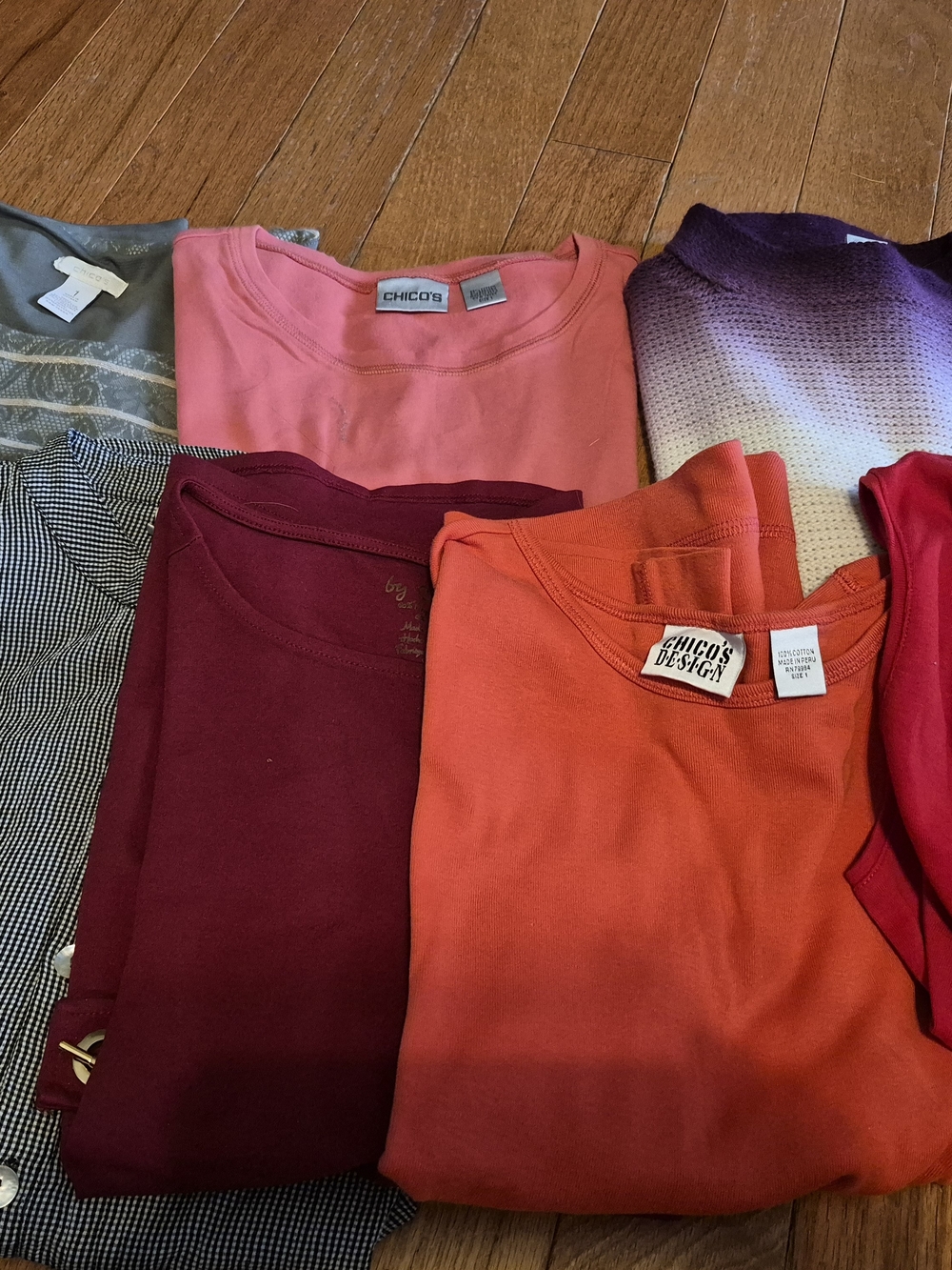 Chico's Design Orange Top + Mixed Color Bundle- Set Of 7 Blouses/ Tops Size 1